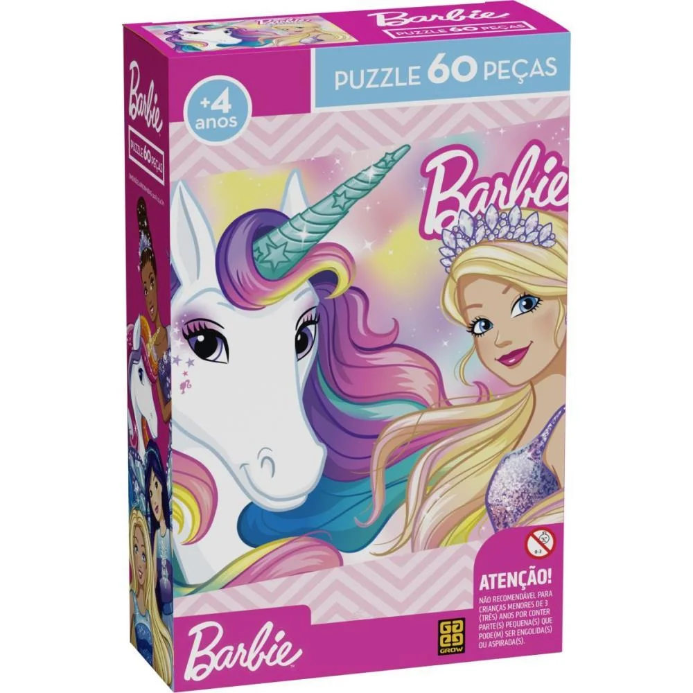 Quebra-Cabeca Cartonado Barbie P60 Grow - imagem 3