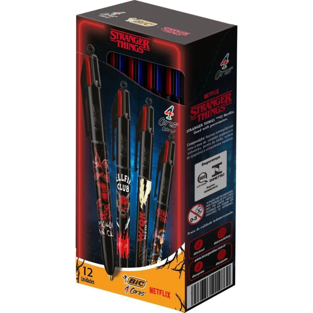 Caneta Esferografica 4 Cores Stranger Things Sort. Bic (Cx.c/12) - imagem 4