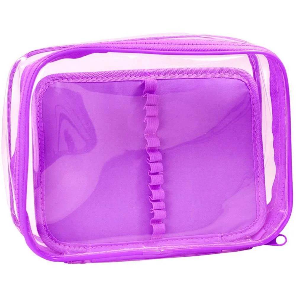 Estojo Box Pvc Lilas Cristal G C/Divisori Dac - imagem 2