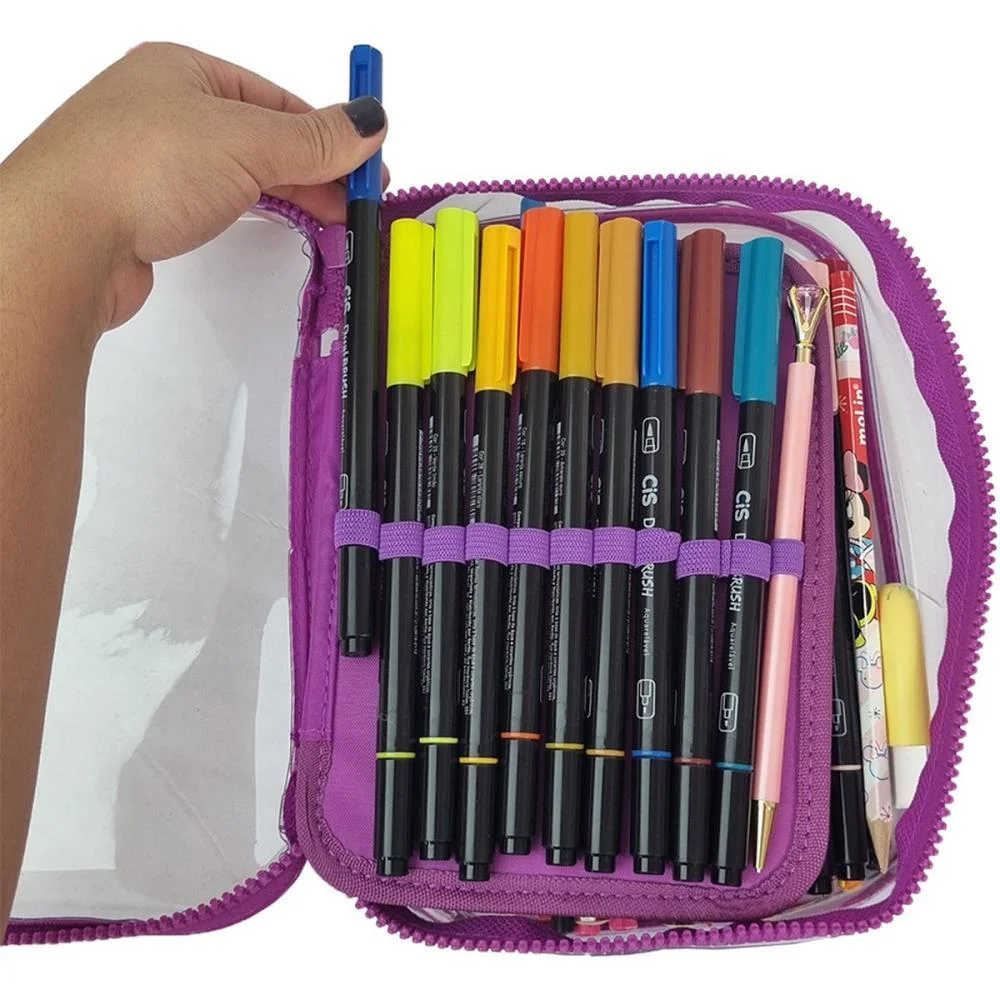 Estojo Box Pvc Lilas Cristal G C/Divisori Dac - imagem 4