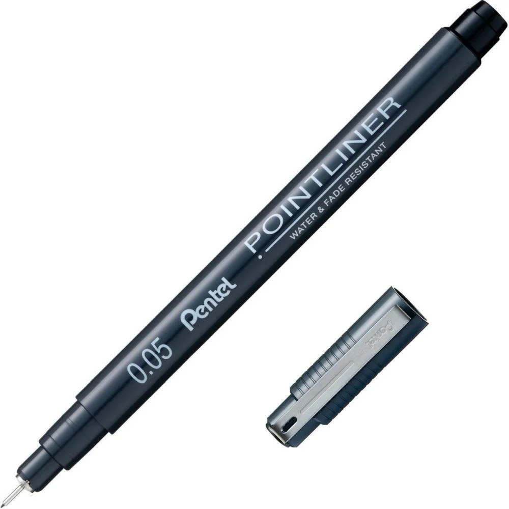 Caneta Nanquim Tecnica Preta Ponta 0,05Mm Pentel (Cx.c/12) - imagem 2