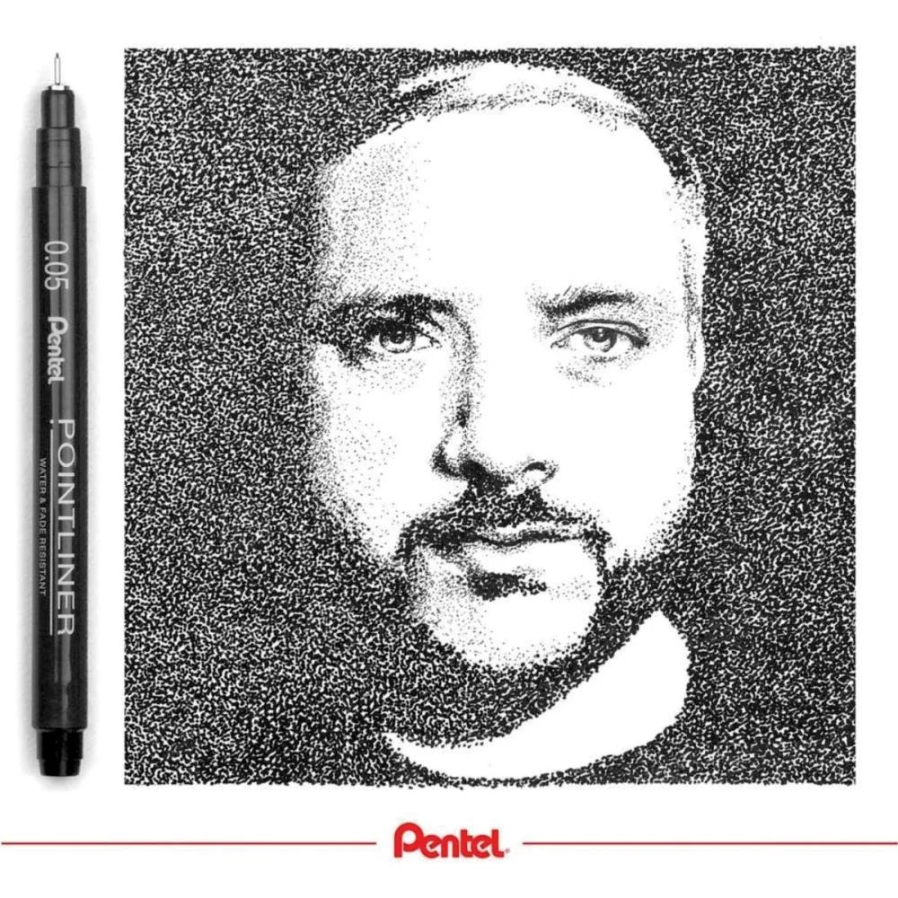 Caneta Nanquim Tecnica Preta C/11 Pontas Pentel (Estojo) - imagem 4
