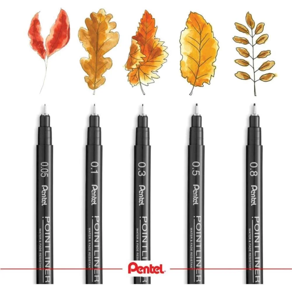 Caneta Nanquim Tecnica Preta C/11 Pontas Pentel (Estojo) - imagem 6