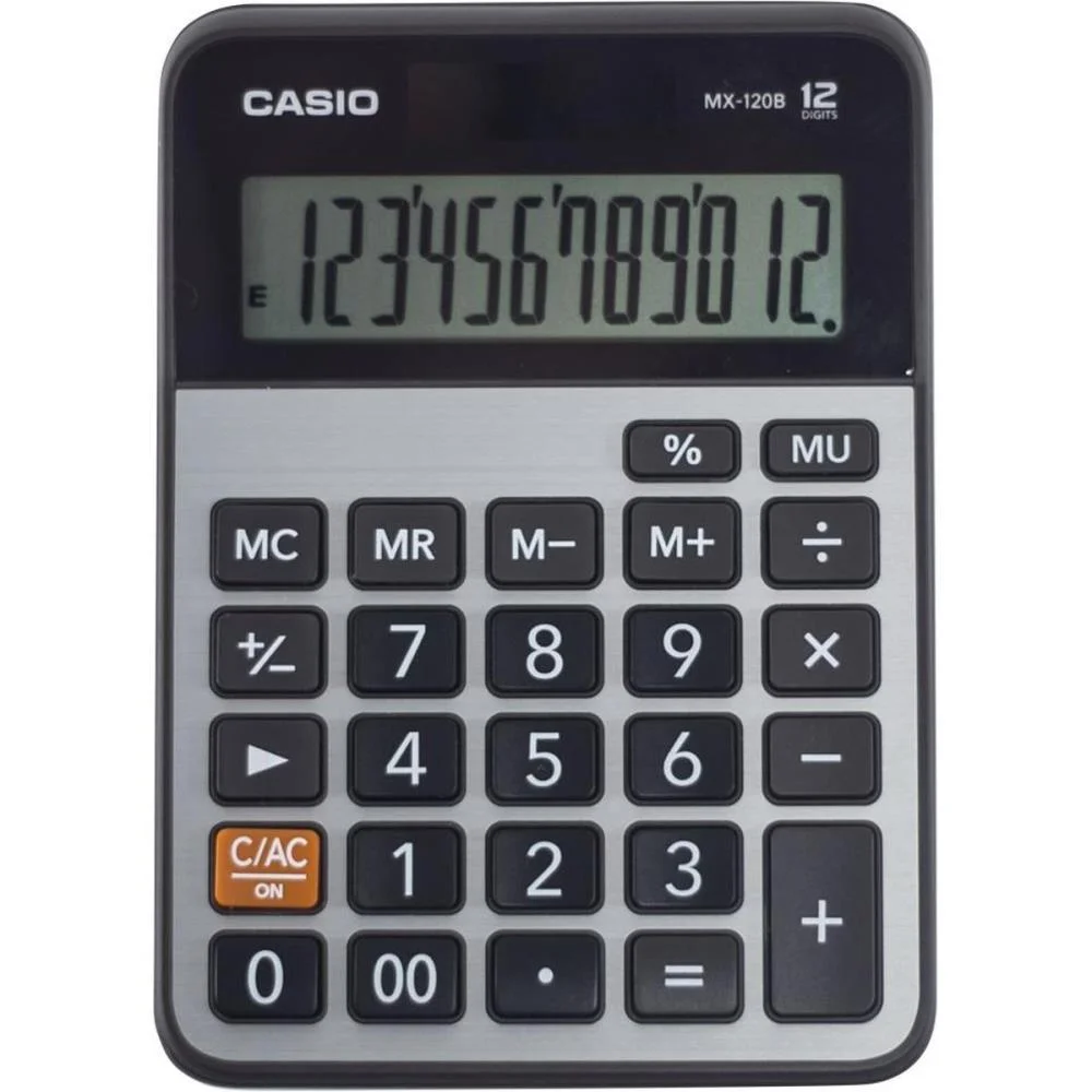 Calculadora De Mesa 12 Dig. Prata Solar/Bateria Casio - imagem 2