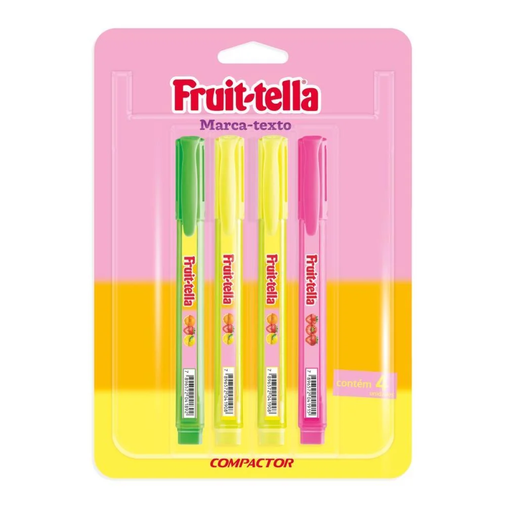 Caneta Marca Texto Destaq Fruit-Tella 2Am-1Vd-1Rs Compactor (Cx.c/04) - imagem 3