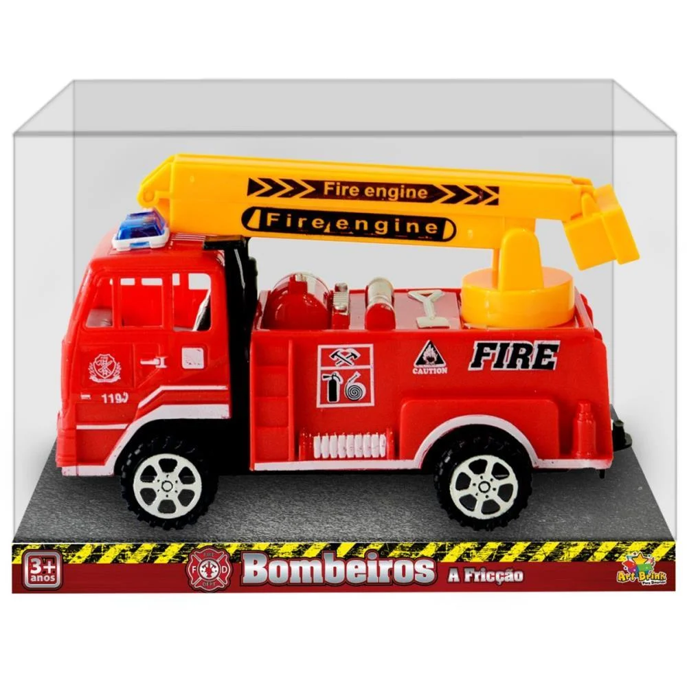 Carrinho A Friccao Bombeiro 16,5Cm Art Brink - imagem 5