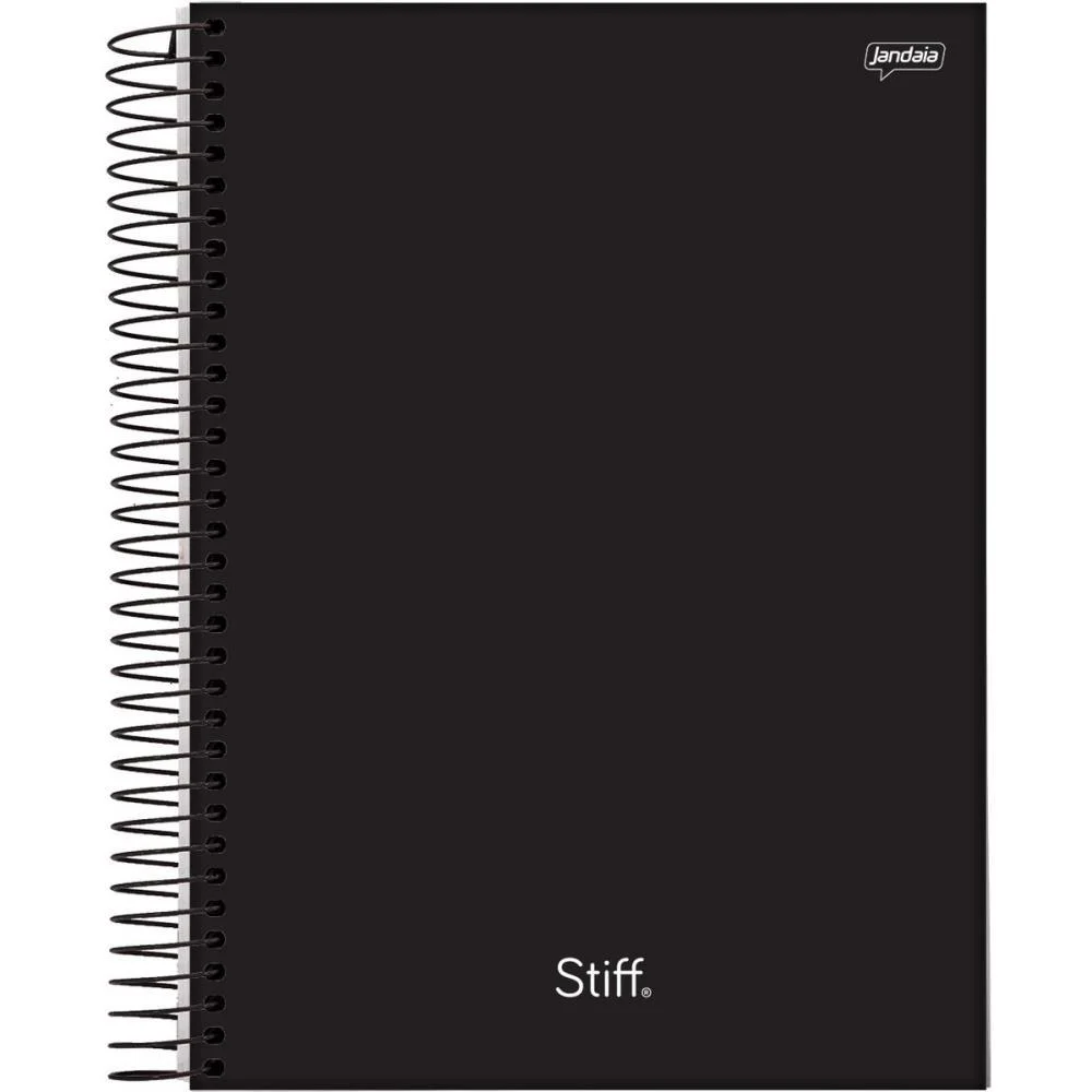 Caderno Espiral Pequeno Capa Dura Stiff Slim 80Fls. Preto Jandaia (Pct.c/05) - imagem 2