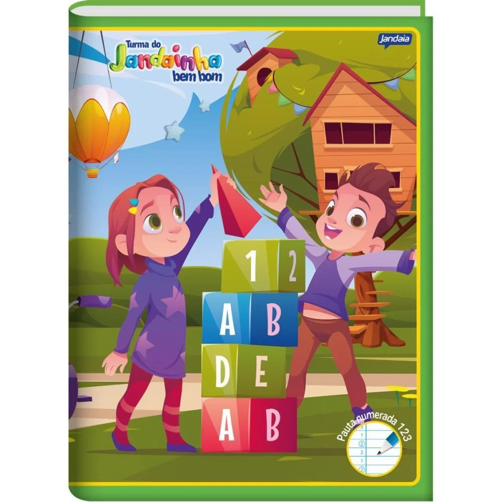 Caderno Brochurao Capa Dura Jandainha Bem Bom Verde 80Fls Jandaia (Pct.c/05) - imagem 3