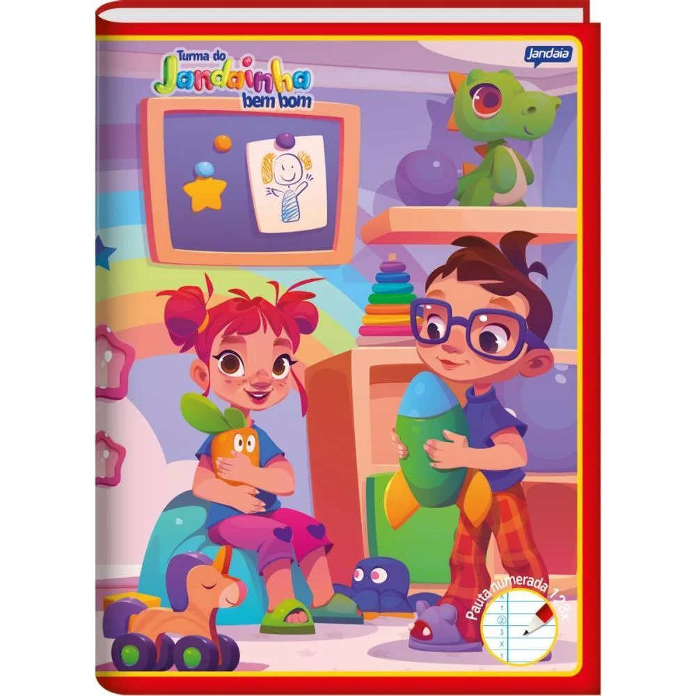 Caderno Brochurao Capa Dura Jandainha Bem Bom Vermelho 80F Jandaia (Pct.c/05) - imagem 2