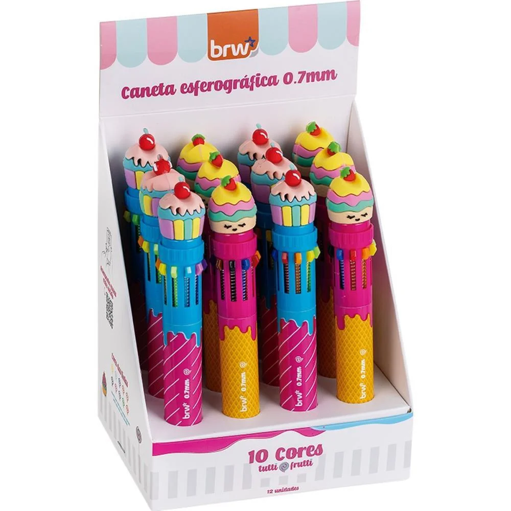 Caneta Esferografica Divert Tutti Frutti 0.7M 10Cor Brw C/ 12 Unidades - imagem 2