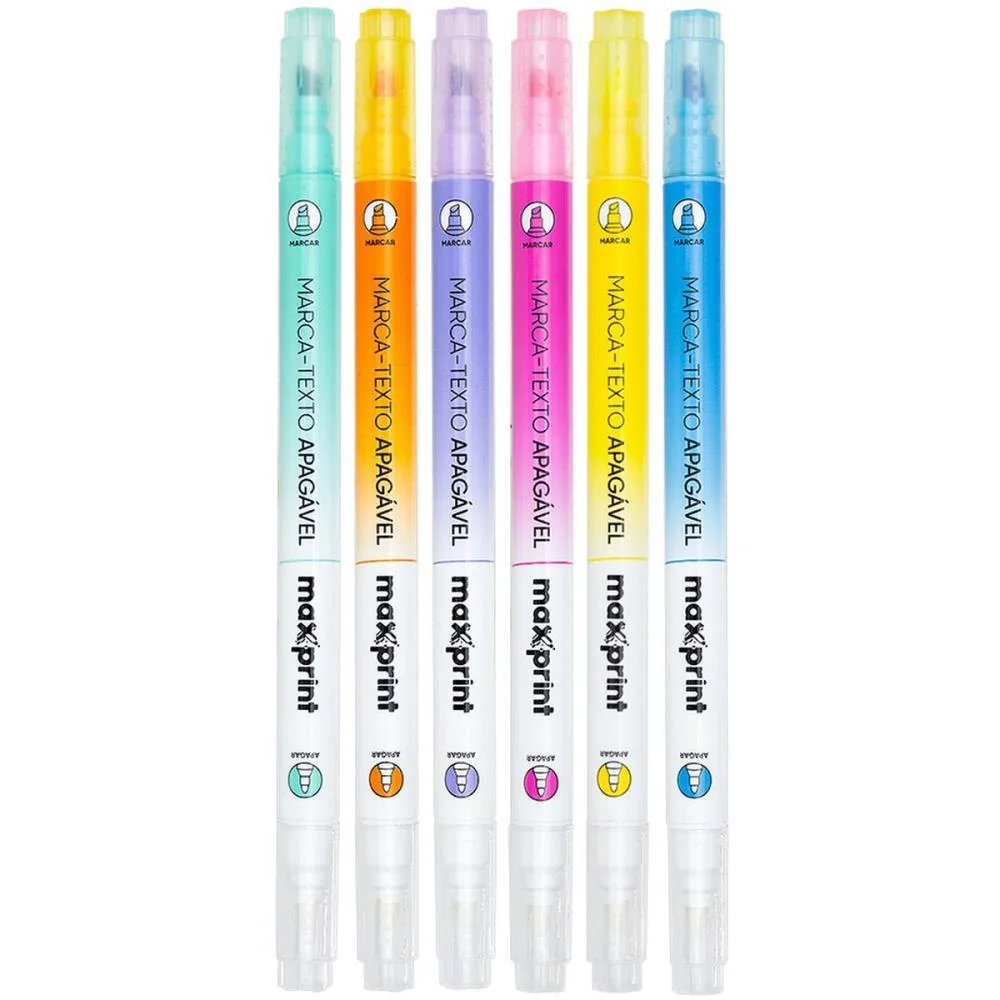 Caneta Marca Texto Apagavel 6 Cores Maxprint (Estojo) - imagem 3