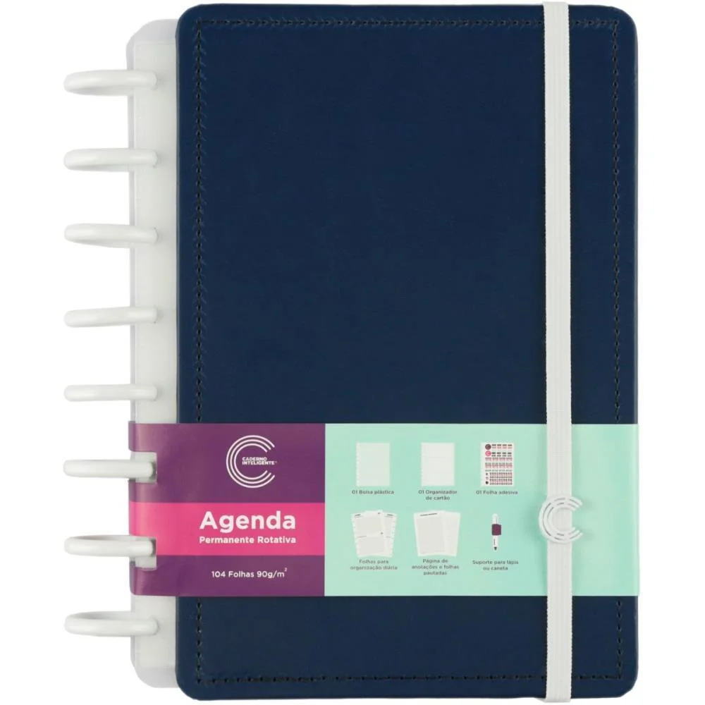 Caderno Inteligente Agenda A5 Dark Blue 97Fls 90G Caderno Inteligente - imagem 5