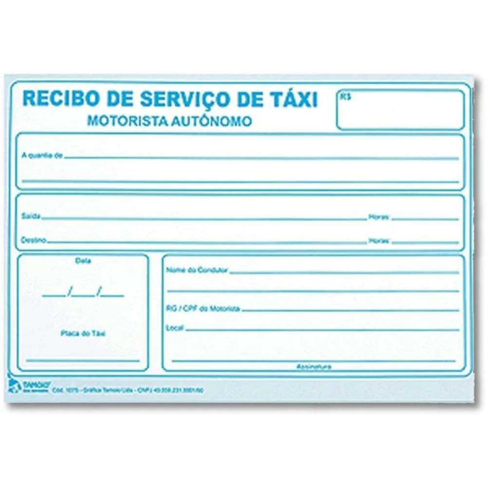 Impresso Recibo Taxi 50Fls 105X150Mm Tamoio (Pct.c/20) - imagem 4
