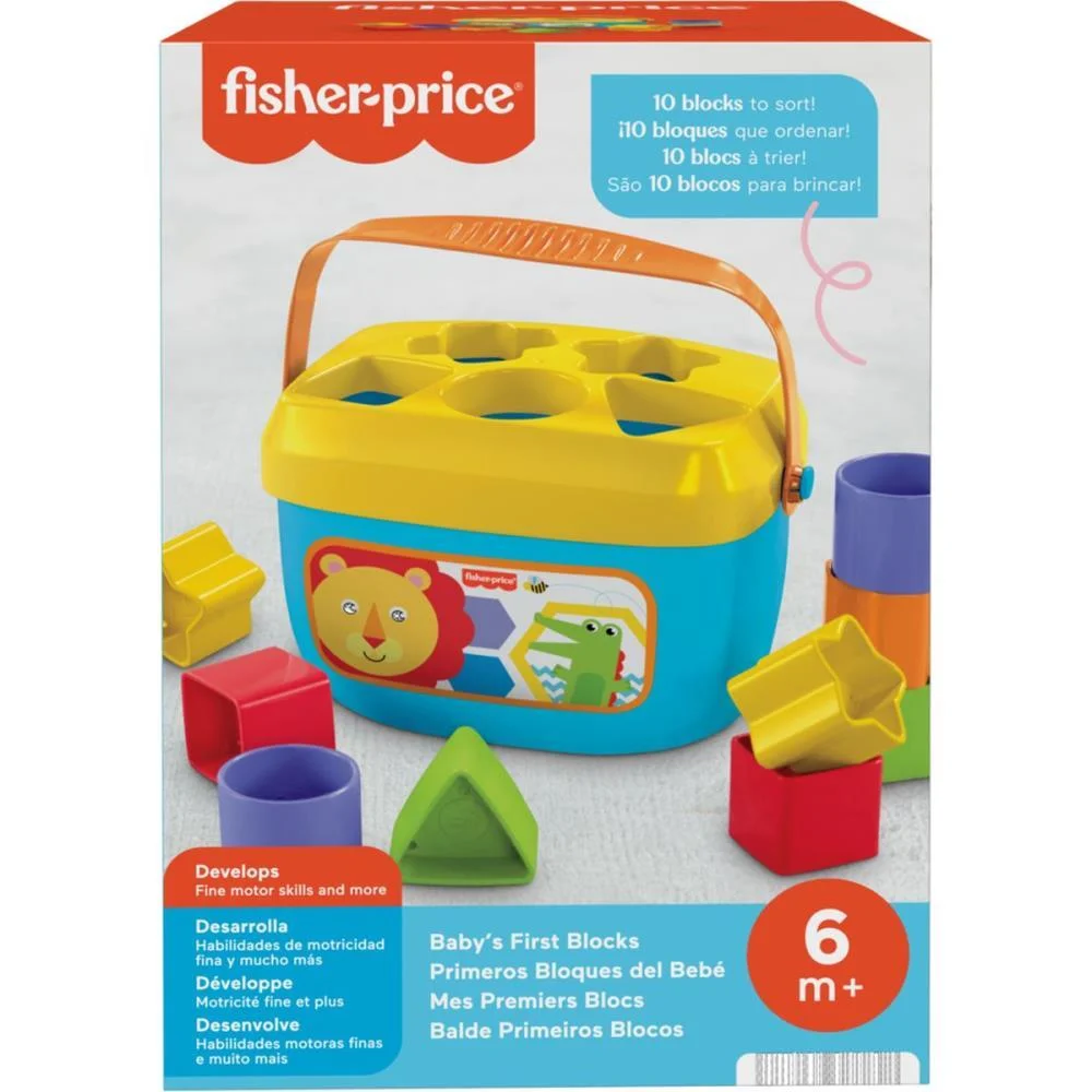 Fisher-Price Infant Encaixe Balde De Blocos 10Pcs Mattel - imagem 9