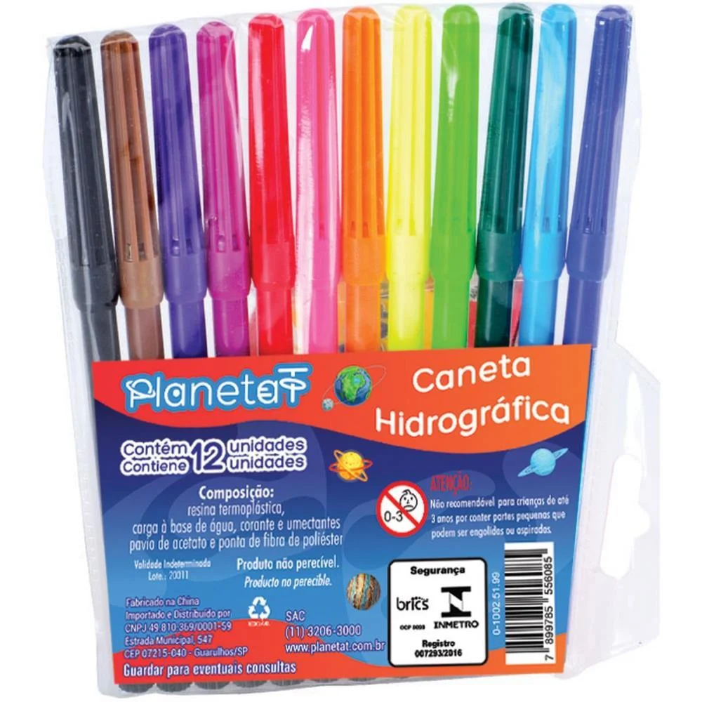 Caneta Hidrografica 12 Cores V.m.p. (Pct.c/12) - imagem 2
