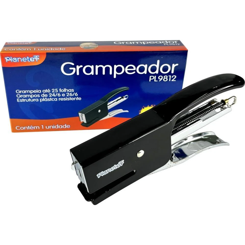 Grampeador Alicate P/45Fls Pl9812 Preto 24/6-26/6 V.m.p. - imagem 3