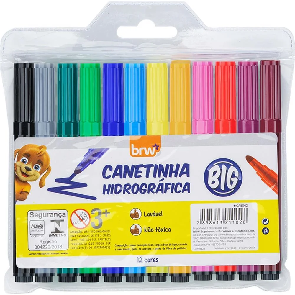 Caneta Hidrografica Jumbo Big 12Cores Brw (Pct.c/12) - imagem 3