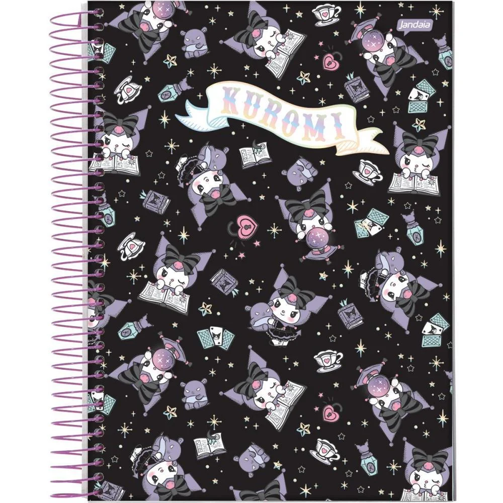 Caderno 01X1 Capa Dura Kuromi 80 Fls Jandaia (Pct.c/04) - imagem 6