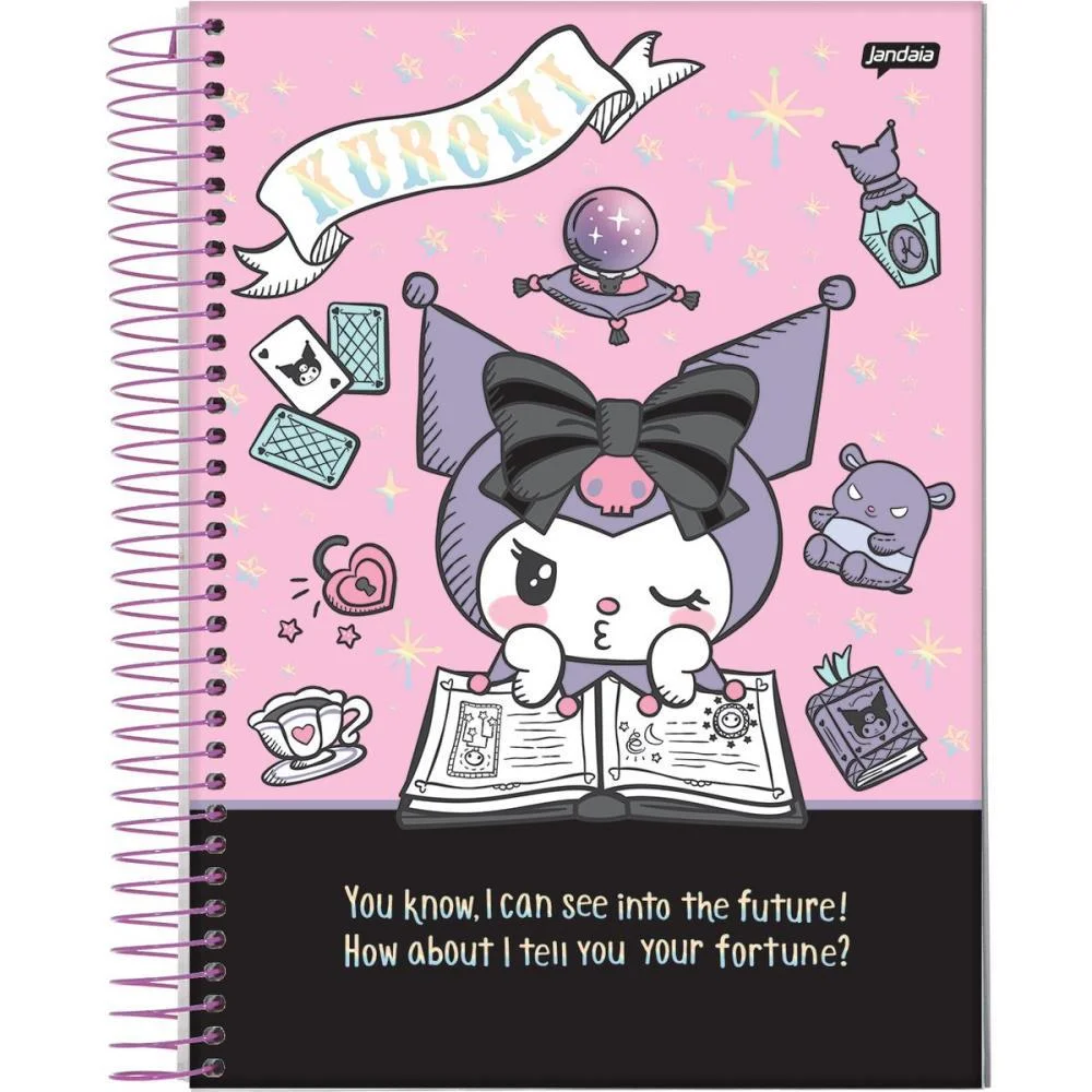 Caderno 10X1 Capa Dura Kuromi 160 Fls I.a Jandaia (Pct.c/04) - imagem 5