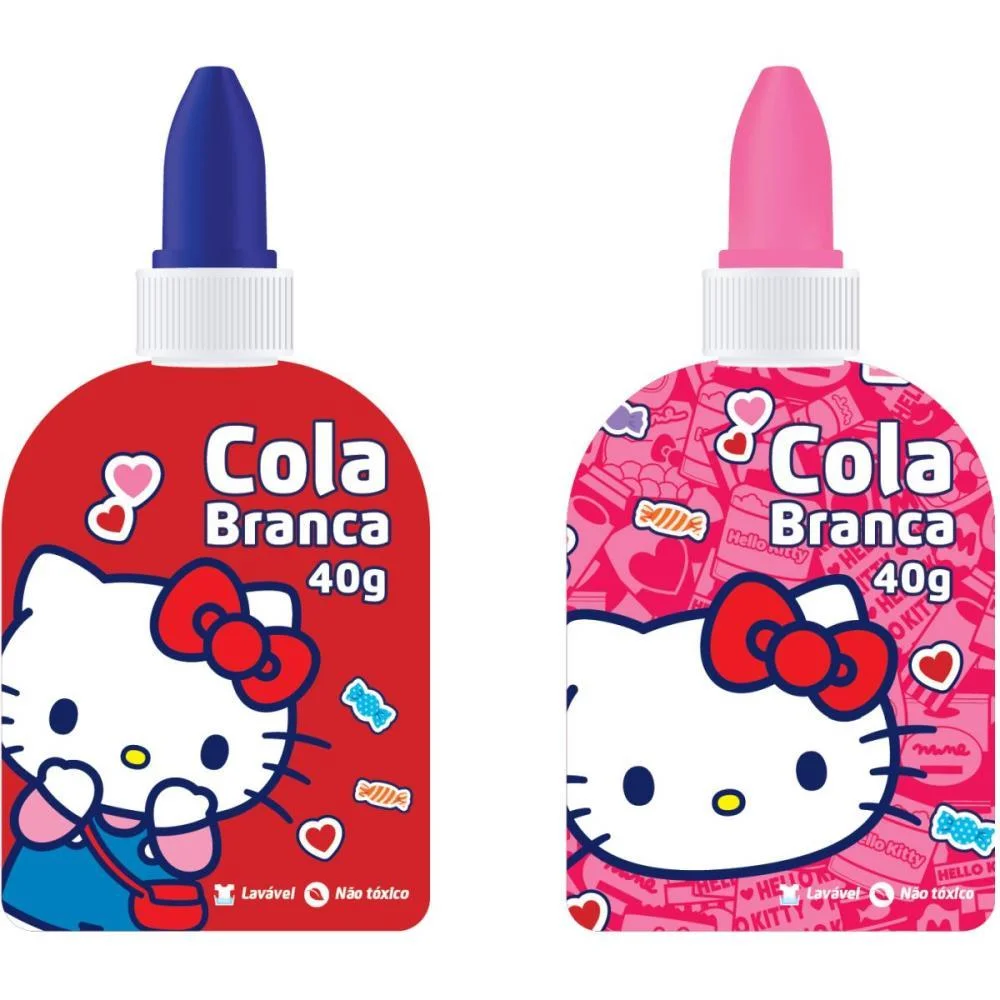 Cola Escolar Hello Kitty 40G. 2 Estampas Leonora C/ 12 Unidades - imagem 3