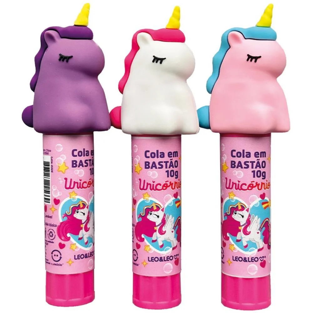Cola Em Bastao Unicornio 3D 10G. 3 Modelos Leonora C/ 12 Unidades - imagem 3