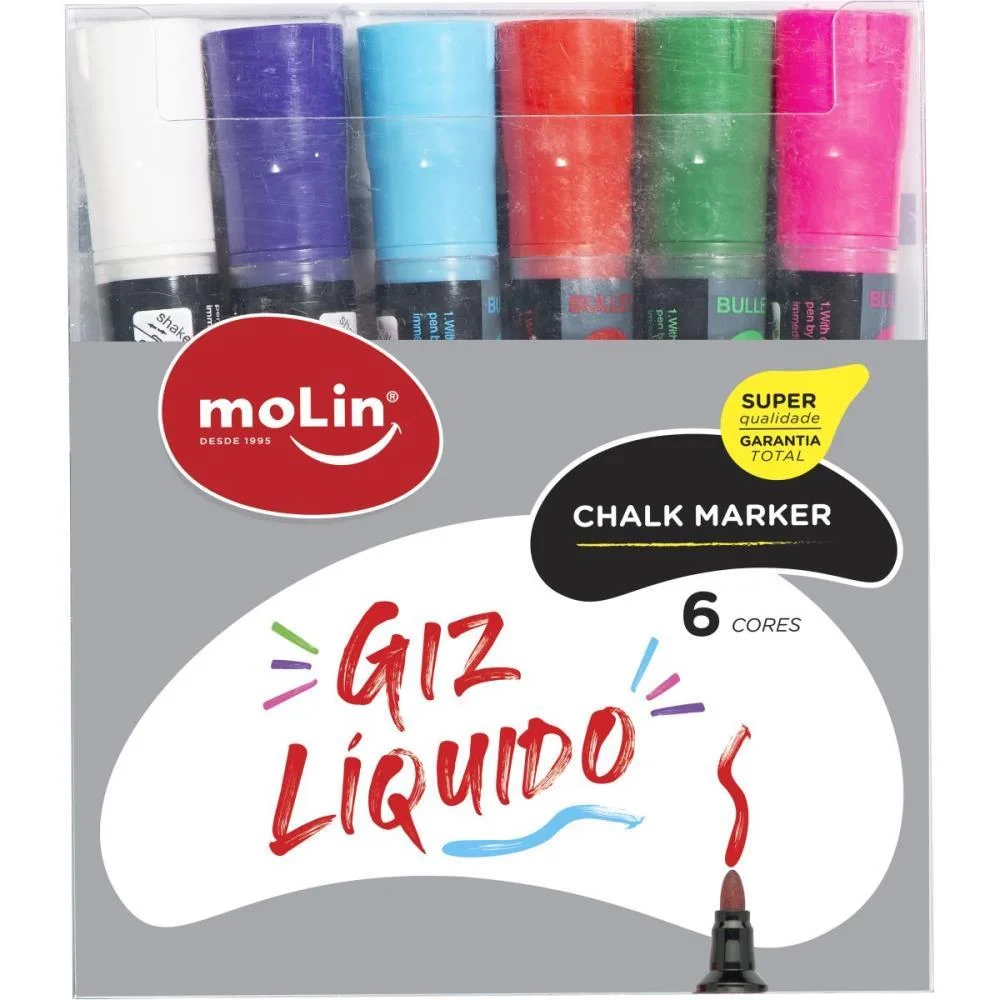 Giz Liquido 6 Cores Molin (Estojo) - imagem 2