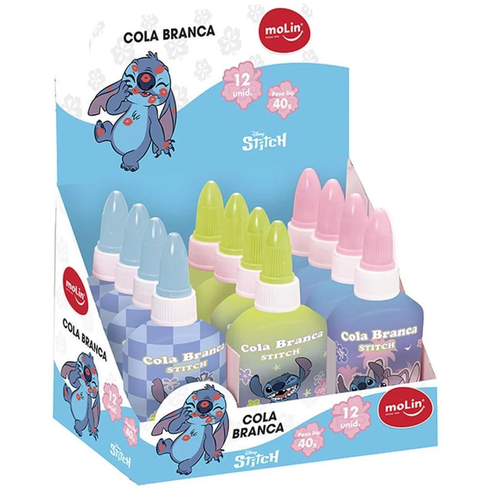 Cola Escolar Stitch 40G Molin C/ 12 Unidades - imagem 4