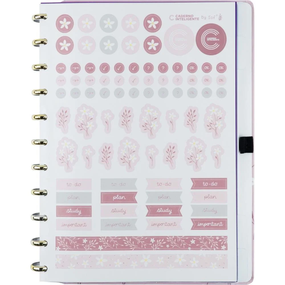 Caderno Inteligente Grande Pink Blossom By Sof 80Fls Caderno Inteligente - imagem 3