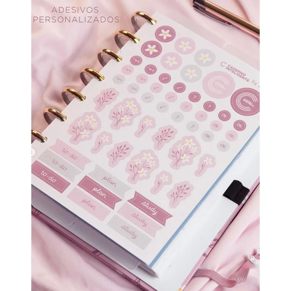 Caderno Inteligente Grande Pink Blossom By Sof 80Fls Caderno Inteligente - imagem 5