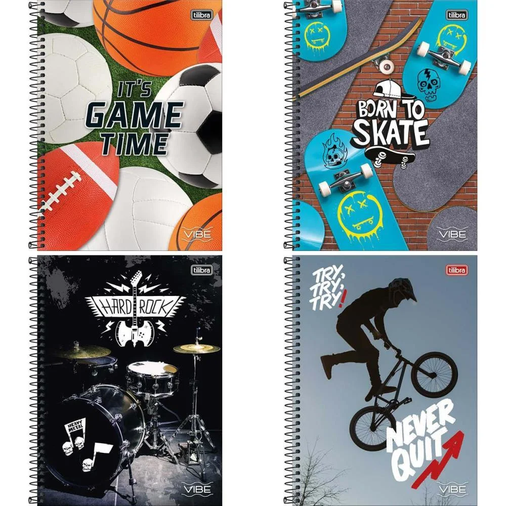 Caderno 20X1 Capa Dura Vibe 320 Folhas Masculino Tilibra (Pct.c/02) - imagem 2