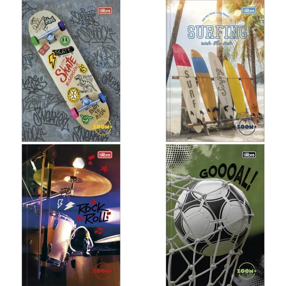 Caderno Brochura Pequeno Capa Dura Zoom+ 96 Folhas Masculino Tilibra (Pct.c/05) - imagem 2