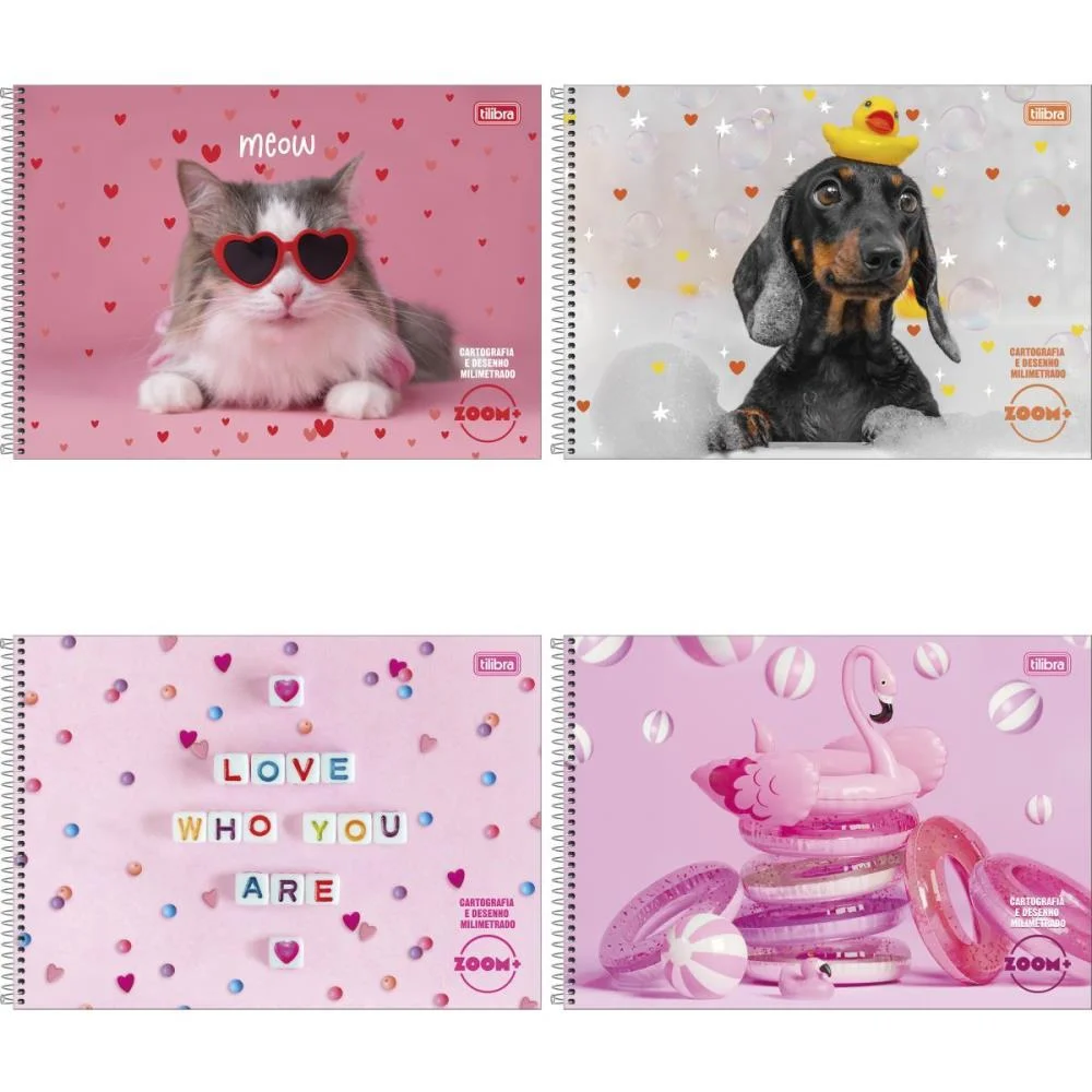 Caderno Desenho Milimetrado Zoom+ 96Fls Feminino Espiral Tilibra (Pct.c/04) - imagem 4