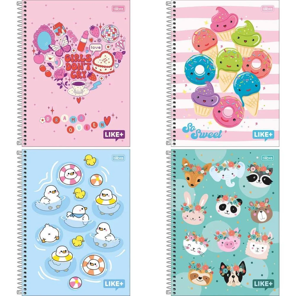 Caderno 01X1 Capa Dura Like+ 96 Folhas Feminino Tilibra (Pct.c/04) - imagem 2