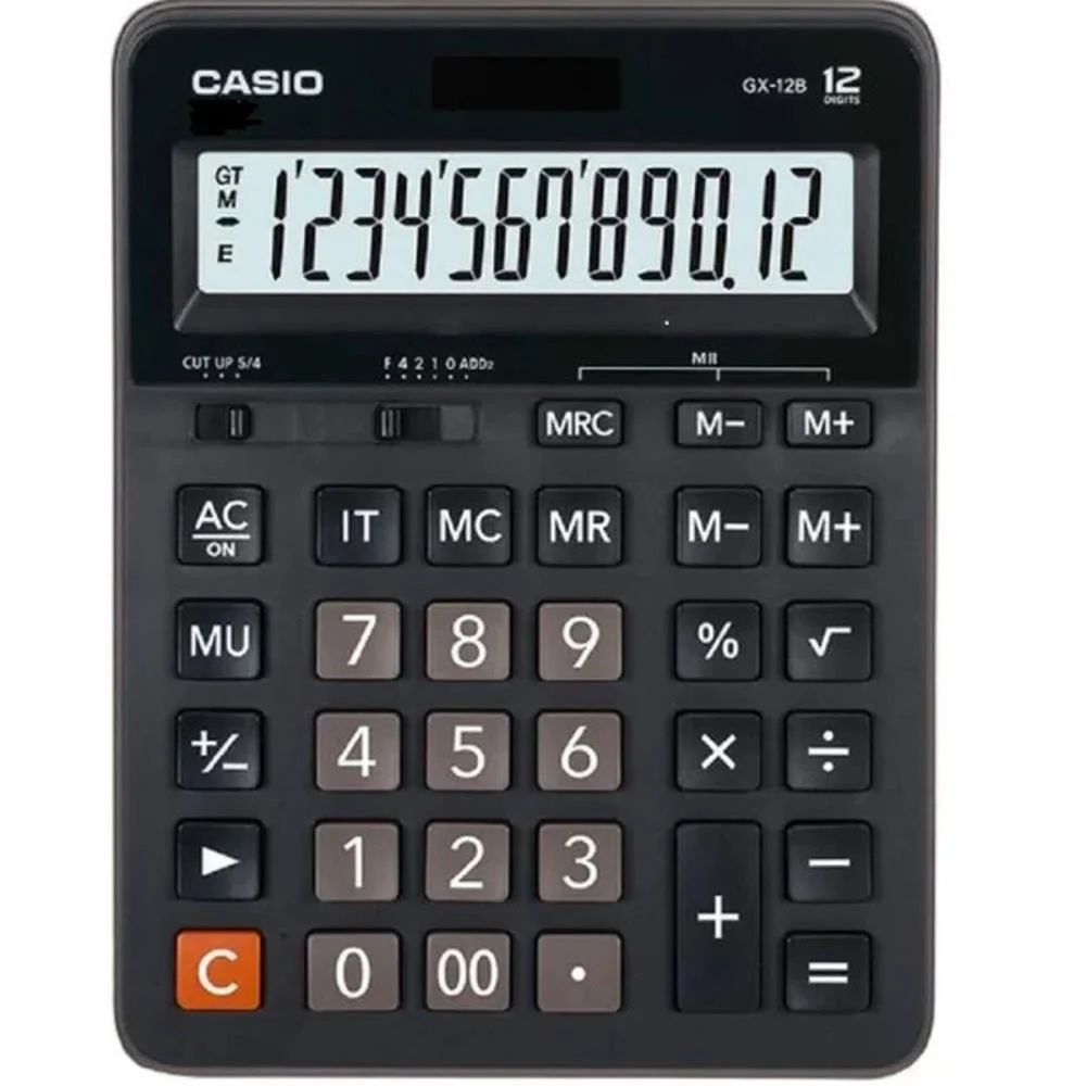 Calculadora De Mesa 12 Dig. Preta Solar/Bateria Casio - imagem 2