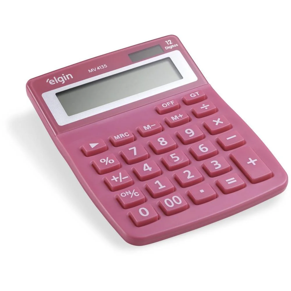 Calculadora De Mesa 12 Dig. Visor Mv4135 Rosa Elgin - imagem 3