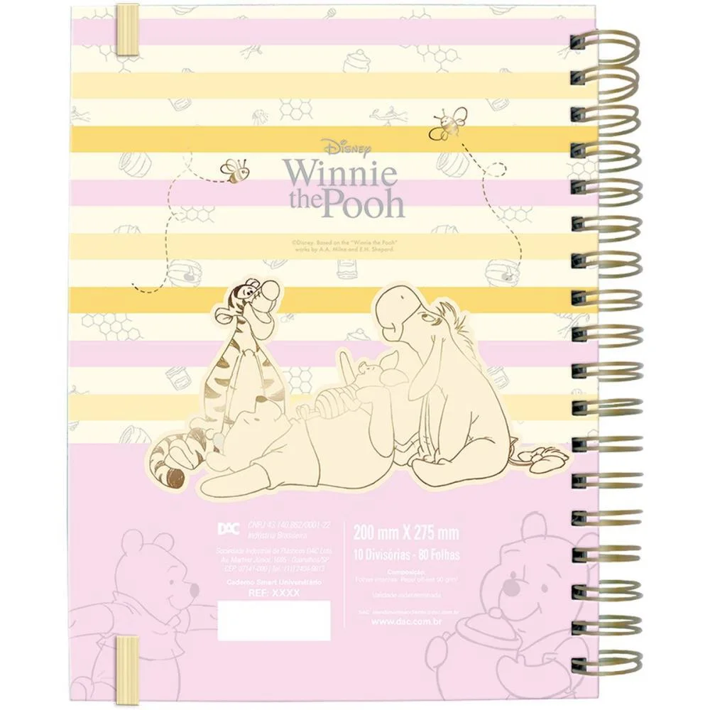 Caderno 01X1 Capa Dura Pooh Smart C/Elastico 80Fls Dac - imagem 4