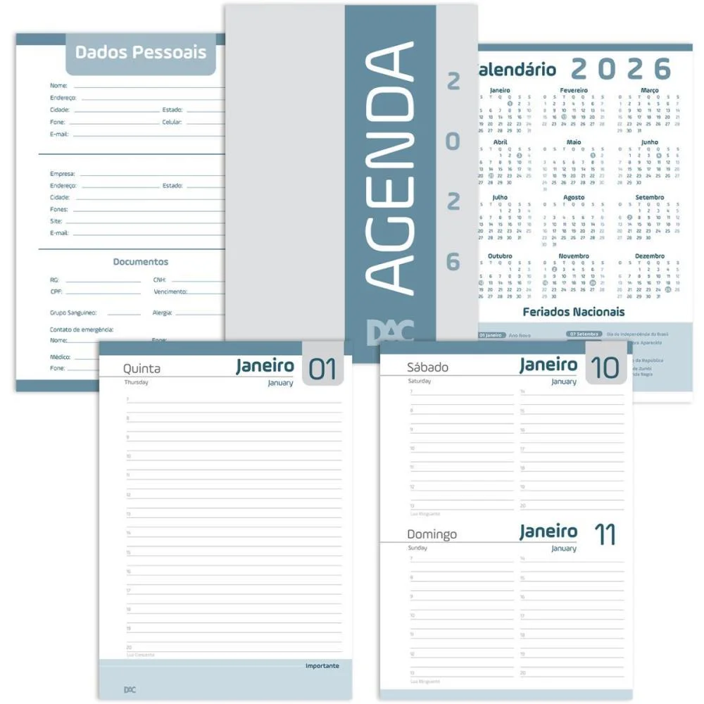 Agenda Permanente Preta 168F. 134X190Mm Dac - imagem 4