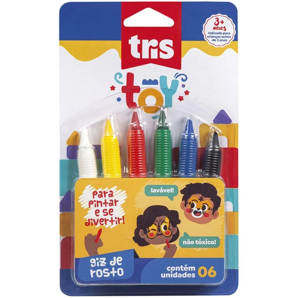 Giz De Cera Jumbo Tris Toy P/Rosto Apagavel Summit (Blister) - imagem 2