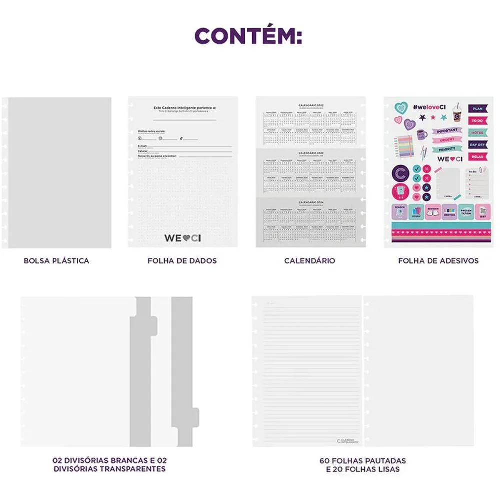 Caderno Inteligente Grande Intense Blue 80Fls 215X280Mm Caderno Inteligente - imagem 5