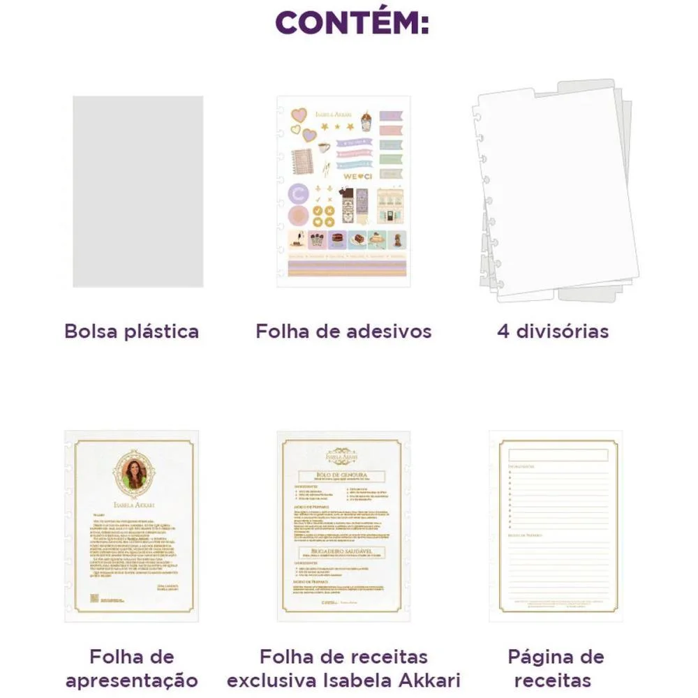 Caderno Inteligente Grande Isa Akkari Rose Key 80Fls Caderno Inteligente - imagem 6