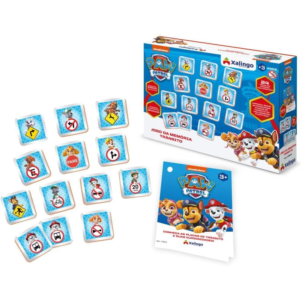 Jogo Da Memoria Patrulha Canina Transito 24Pcs Xalingo - imagem 6