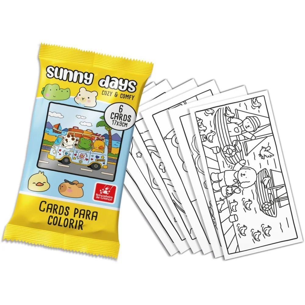 Card De Colorir Comfy E Cozy Com 6Un Brinc. De Crianca - imagem 3