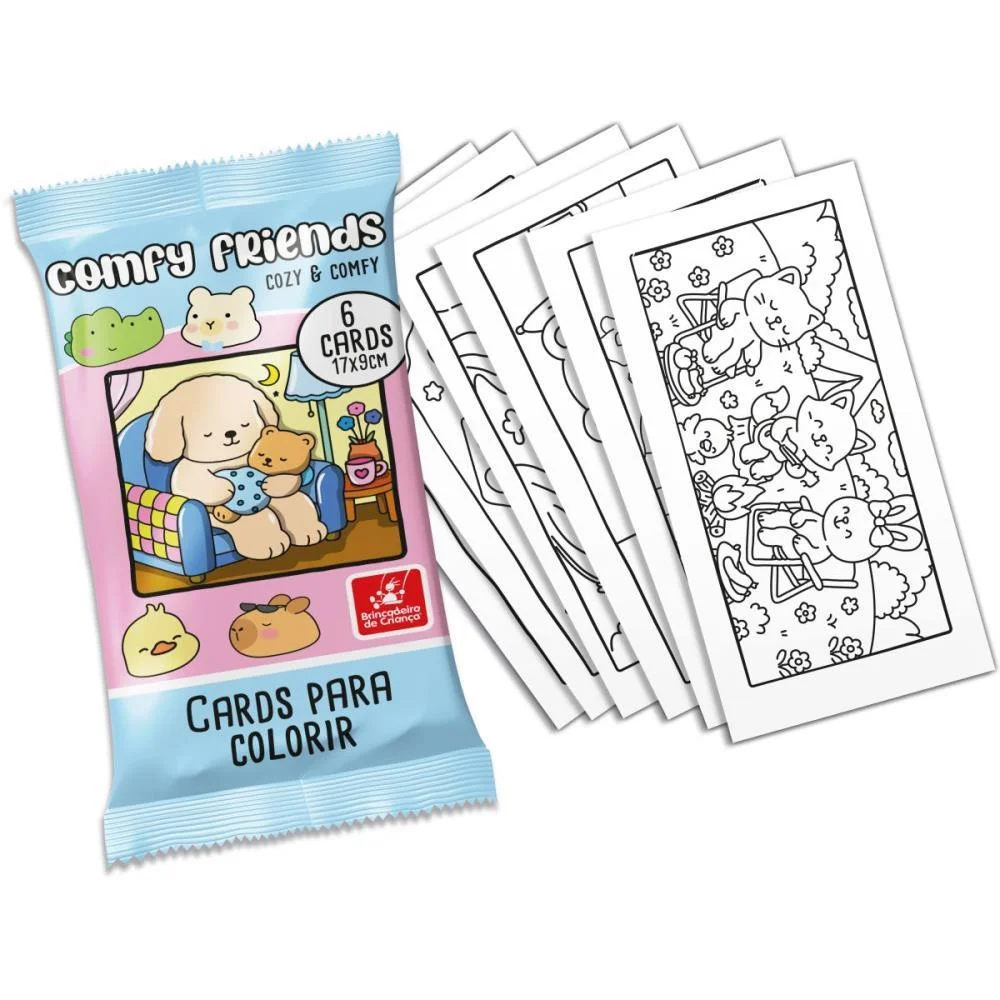 Card De Colorir Comfy E Cozy Com 6Un Brinc. De Crianca - imagem 6