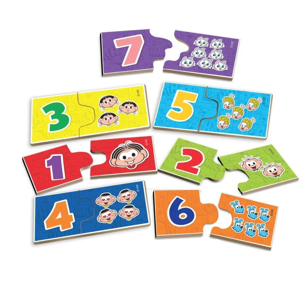 Brinquedo Pedagogico Turma Da Monica Num/Quant 20Pc Xalingo - imagem 4