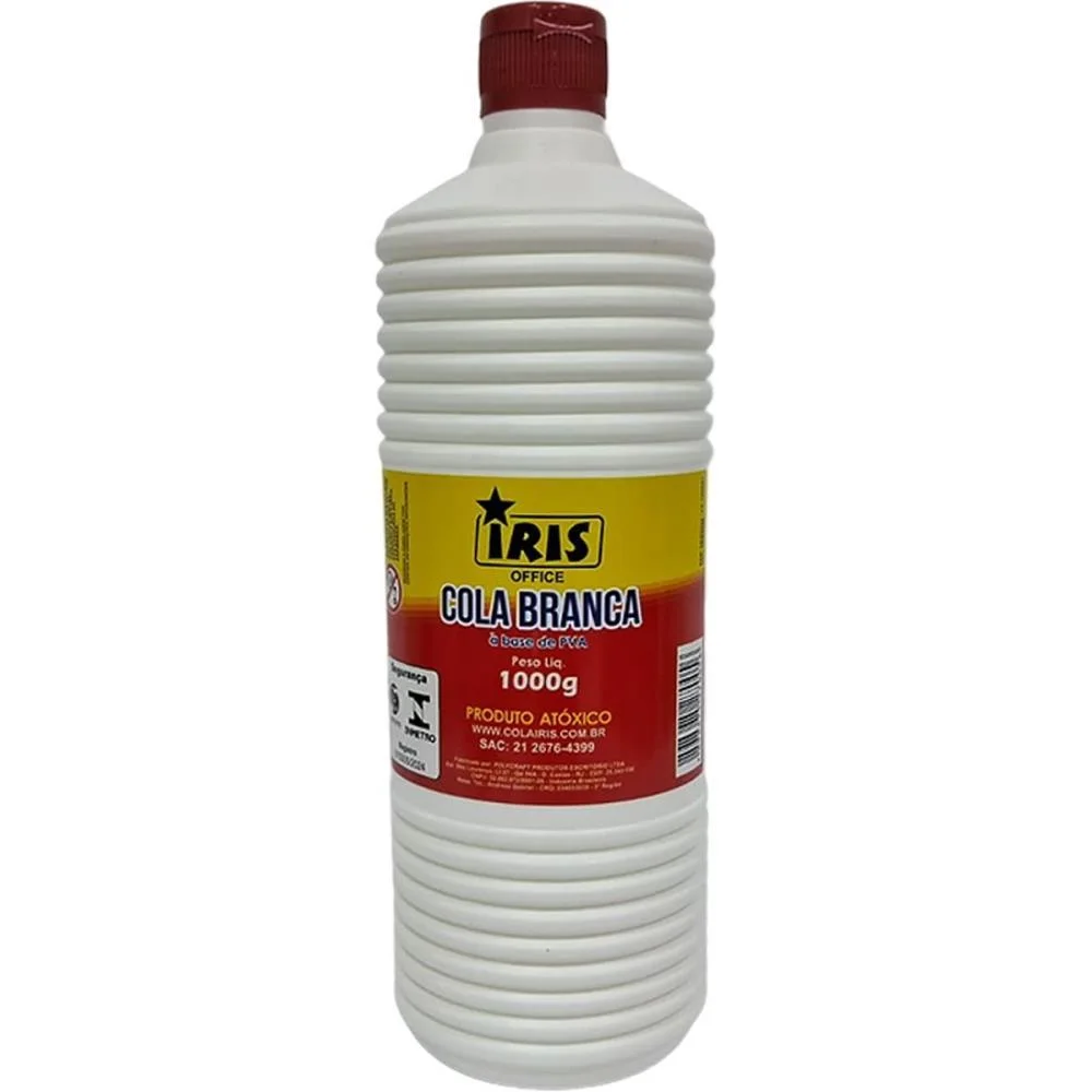 Cola Escolar Iris Branca 1Kg. Iris (Cx.c/12) - imagem 2
