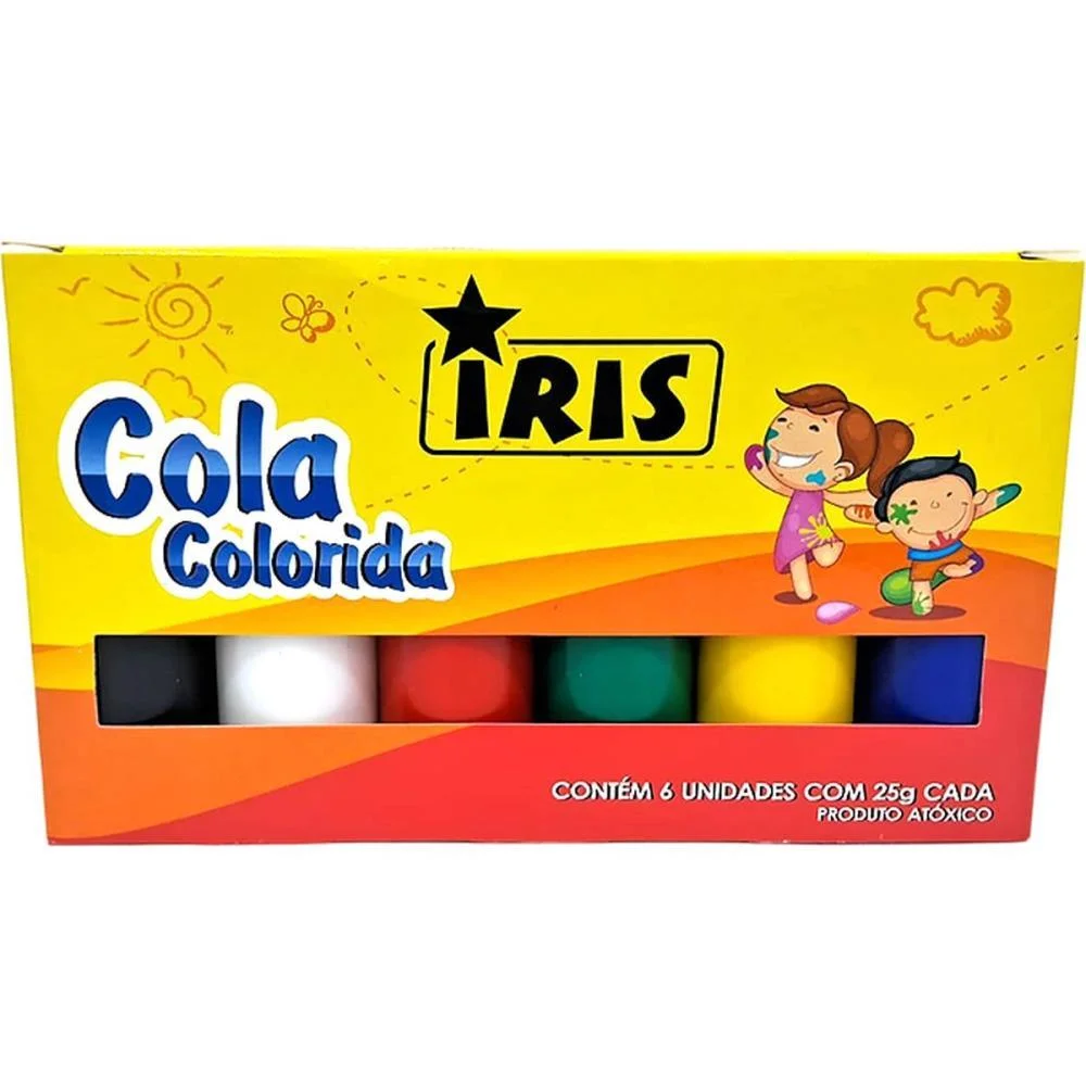 Cola Colorida Iris 6 Cores 25G. Iris (Estojo) - imagem 3