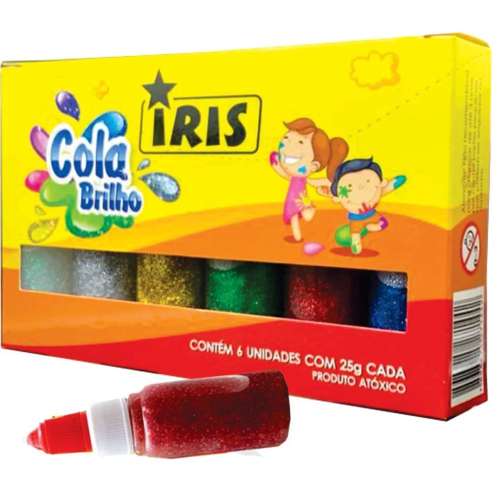 Cola Com Glitter Iris 6 Cores Iris (Estojo) - imagem 4
