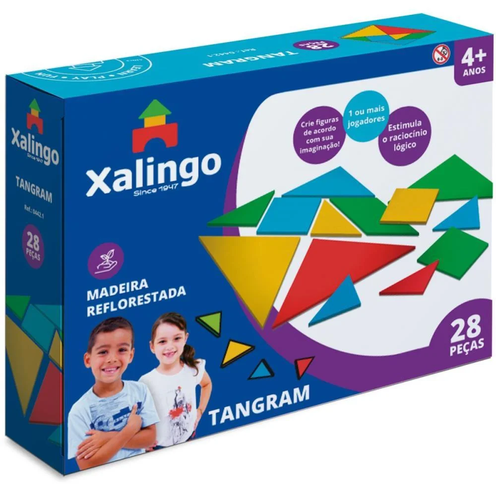 Brinquedo Pedagogico Tangram 28Pcs Xalingo - imagem 3