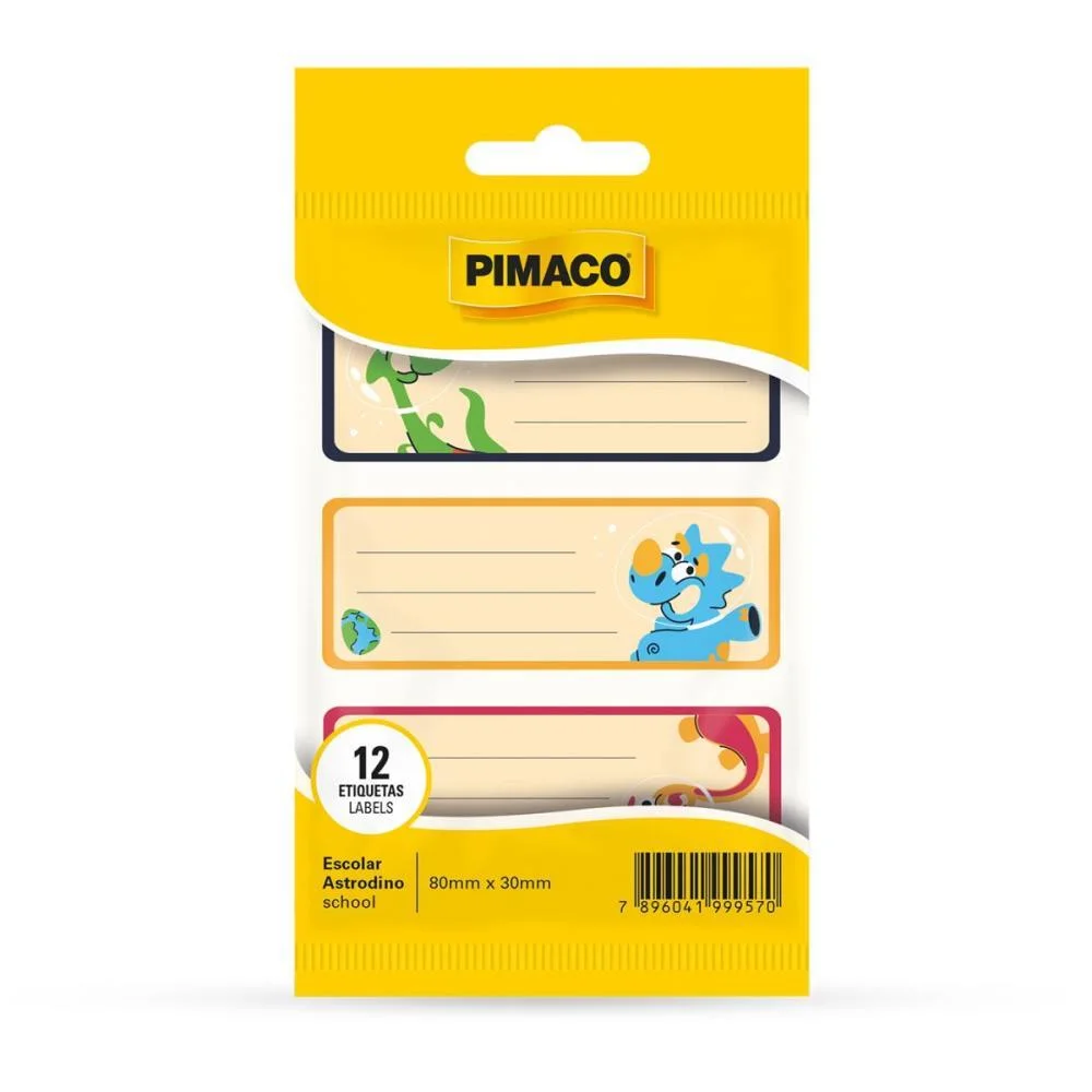Etiqueta Escolar Astrodino 80X30Mm 4Fls Pimaco (Ct.c/03) - imagem 2