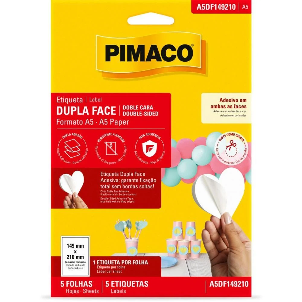 Etiqueta A5 Dupla Face 149X210Mm 5Fls Pimaco (Ct.c/05) - imagem 2
